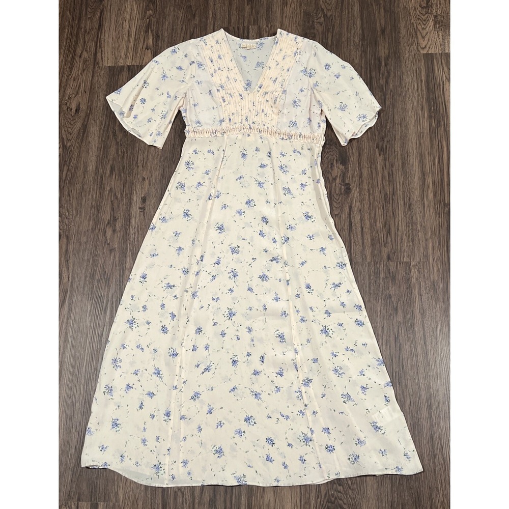 BY TiMo Floral Print Satin Midi Dress Color Pink Floral Size L